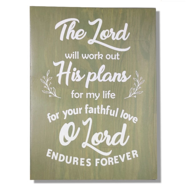 The Lord will work out – 19 x 14 inches – Wooden Wall Plaque